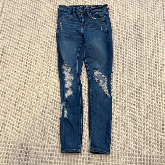 American Eagle jegging next level stretch size 2 regular distressed - Picture 1 of 10